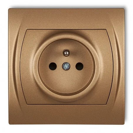 Gniazda-elektryczne - 8lgp-1z kontakt elektryczny z uziemieniem złoty metalik logo karlik 