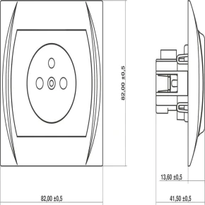  7LGP-1z Gniazdko elektryczne z uziemieniem srebrny metalik 2p+Z LIZA KARLIK 