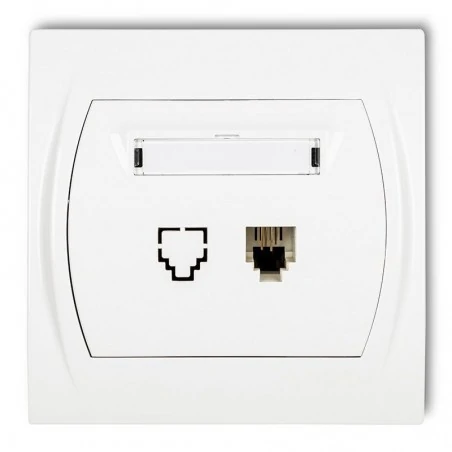Gniazda-telefoniczne - gniazdo telefoniczne pojedyncze lgt-1 1xrj11, 4-stykowy logo karlik 