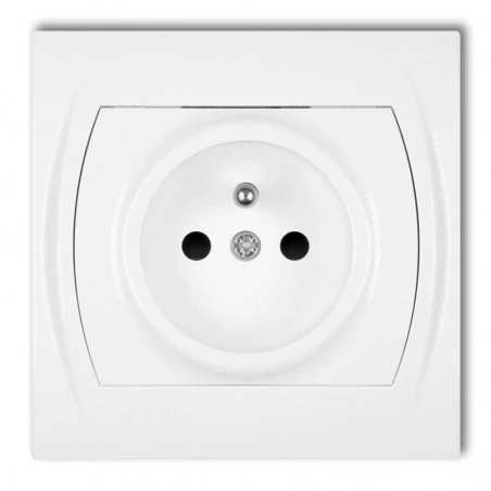 Gniazda-elektryczne - lgp-1z gniazdo białe z uziemieniem logo karlik 