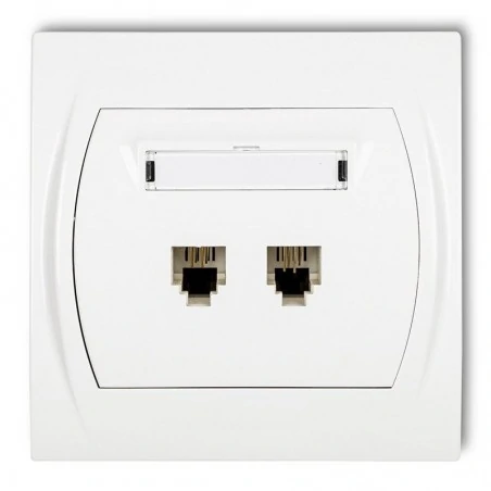 Gniazda-telefoniczne - gniazdo telefoniczne lgt-2  2xrj11, 4-stykowe logo karlik 