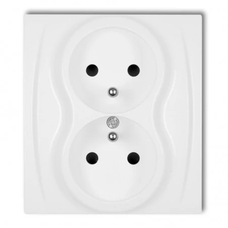 Gniazda-elektryczne - gniazdo podwójne z uziemieniem lgp-2z  2x z/u  biały logo karlik 