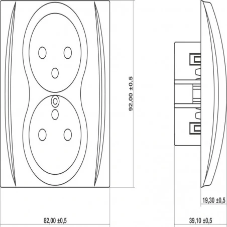 Gniazda-elektryczne - gniazdo podwójne z uziemieniem lgp-2z  2x z/u  biały logo karlik 