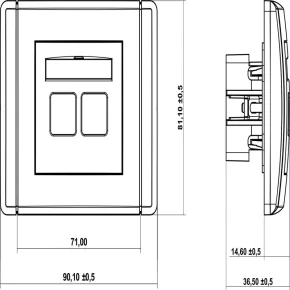  Gniazdo antenowe 2x typu F (SAT) FGF-2 FLEXI KARLIK 
