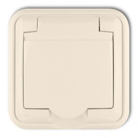 Gniazda-elektryczne - 1gph-1z gniazdo hermetyczne podtynkowe z klapką beżowe liza karlik 