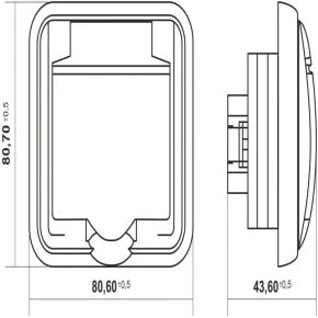  1GPH-1z Gniazdo hermetyczne podtynkowe z klapką beżowe LIZA KARLIK 