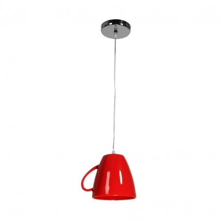 Lampy-sufitowe - lampa wisząca czerwona filiżanka tea time e27 ml310 eko-light 