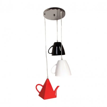 Lampy-sufitowe - lampa wisząca do kuchni imbryk filżanki tea time 3xe27 ml313 eko-light 