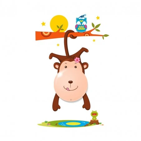 Oswietlenie-do-pokoju-dzieciecego - kinkiet dziecięcy z naklejkami w kształcie małpki 0,6w led monkey ml115 eko-light 