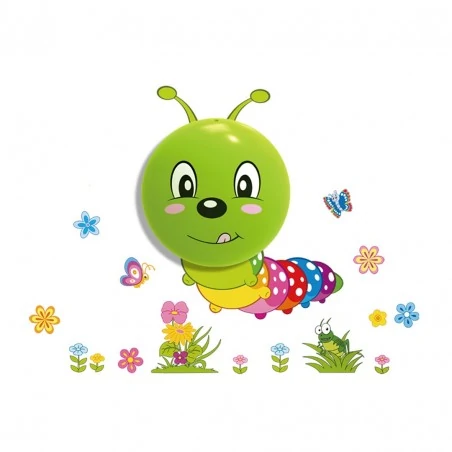 Oswietlenie-do-pokoju-dzieciecego - kinkiet gąsienica z naklejkami na ścianę 0,6w led worm ml061 eko-light 