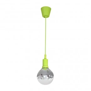 Lampy-sufitowe - lampa w postaci wiszącej żarówki limonkowa bubble lime e14 5w ml458 eko-light 