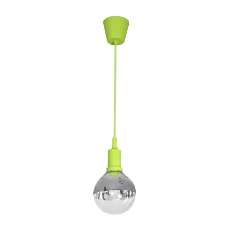Lampy-sufitowe - lampa w postaci wiszącej żarówki limonkowa bubble lime e14 5w ml458 eko-light 