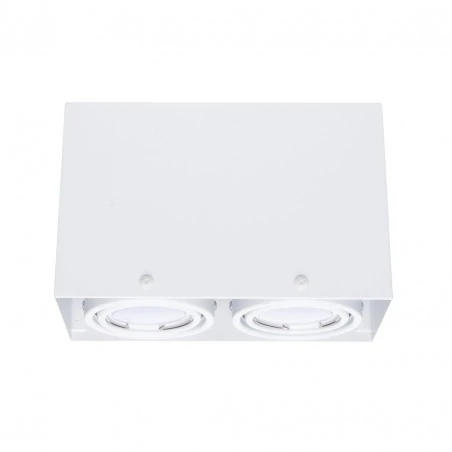 Lampy-sufitowe - biała lampa sufitowa podwójna 2x7w gu10 led blocco ml478 eko-light 