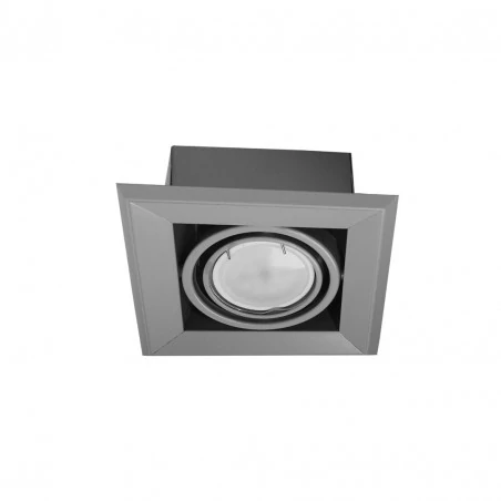 Oprawy-sufitowe - szara oprawa podtynkowa 1x7w gu10 led blocco ml839 eko-light 