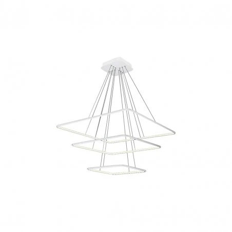 Lampy-sufitowe - nowoczesna lampa wisząca 3 kwadraty 117w led nix white ml515 eko-light 