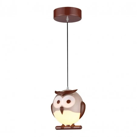 Lampy-sufitowe - wisząca lampa w kształcie sowy 1xe14 led owl ml243 eko-light 