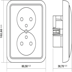 Gniazda-podwojne-podtynkowe - beżowe gniazdo podwójne z uziemieniem 1gpt-2z liza karlik 