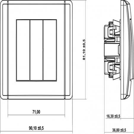 Wylaczniki-potrojne - włącznik elektryczny potrójny fwp-7 flexi karlik 
