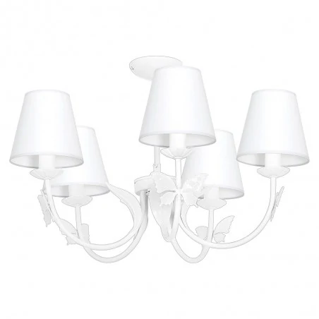 Oswietlenie-do-pokoju-dzieciecego - biała lampa sufitowa w motyle na 5 żarówek e14 alice white eko-light 