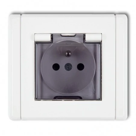 Gniazda-elektryczne - gniazdo bryzgoszczelne fgpb-1zd  ip44 z/u (klapka dymna) flexi karlik 