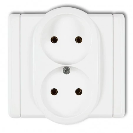 Gniazda-elektryczne - gniazdo podwójne bez uziemienia fgp-2 gniazdo 2x b/u flexi karlik 