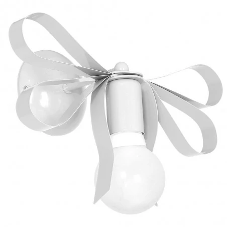 Kinkiety - biały kinkiet metalowy wstążka 1xe27 emma white mlp1035 eko-light 