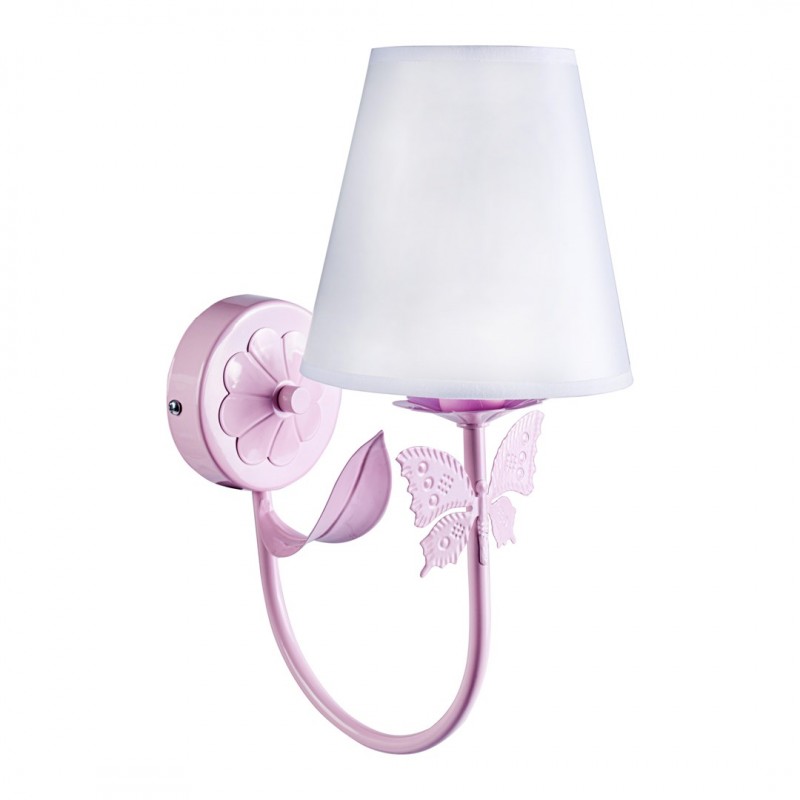 Oswietlenie-do-pokoju-dzieciecego - kinkiet różowy do pokoju dziecka z motylkiem e14 alice pink eko-light firmy EKO-LIGHT 