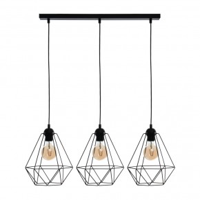 Lampy-sufitowe - lampa wisząca potrójna industrialna czarna basket black 3xe27 eko-light 