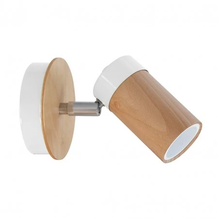 Kinkiety-do-salonu - kinkiet na żarówkę gu10 biały+drewno baron mlp9007 eko-light 