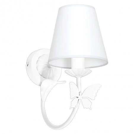 Oswietlenie-do-pokoju-dzieciecego - lampa ścienna z abażurem z motylem alice white e14 eko-light 