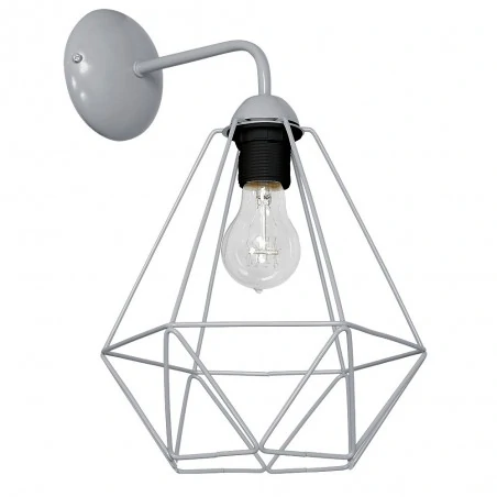 Kinkiety-do-salonu - kinkiet do loftu szary diament ażurowy basket grey e27 eko-light 