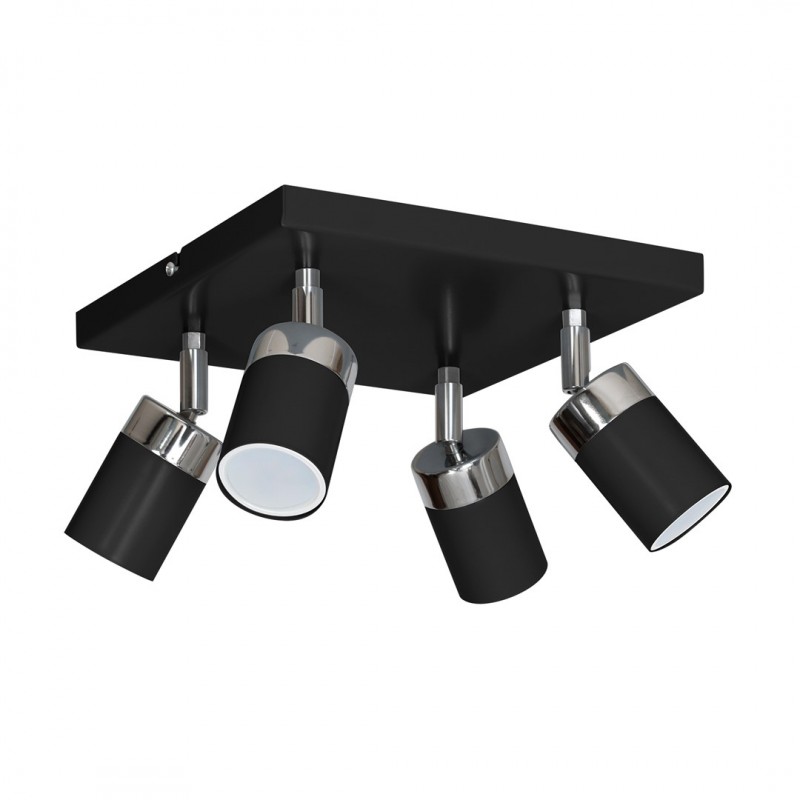 Lampy-sufitowe - poczwórny spot oświetleniowy czarny/srebrny 4xgu10 joker mlp1339 eko-light firmy EKO-LIGHT 