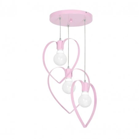 Lampy-sufitowe - potrójna lampa wisząca w serca 3xe27 amore pink mlp9954 eko-light 