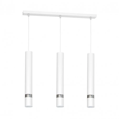 Lampy-sufitowe - potrójna lampa sufitowa wisząca biały/srebrny 3xgu10 joker mlp1348 eko-light 