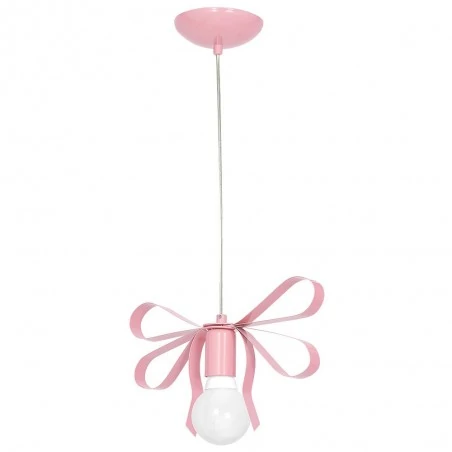 Lampy-sufitowe - różowa lampa wisząca w kształcie wstążki 1xe27 emma pink mlp1039 eko-light 
