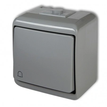 Wlaczniki-i-przyciski-dzwonkowe - 10whe-4 szary przycisk dzwonkowy hermetyczny natynkowy junior karlik 