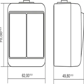  WHE-2L Włącznik podwójny do żyrandoli podświetlany biały IP54 natynkowy Junior Karlik 