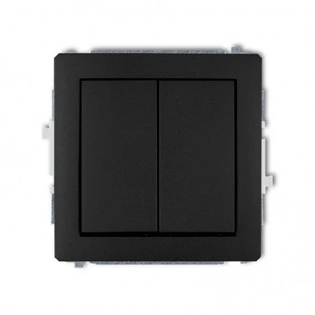 Wylaczniki-podwojne - włącznik świecznikowy 12dwp-2  2x czarny mat deco karlik 