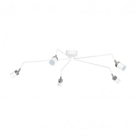 Lampy-sufitowe - żyrandol typu pająk biały na pięć żarówek gu10 joker mlp909 eko-light 