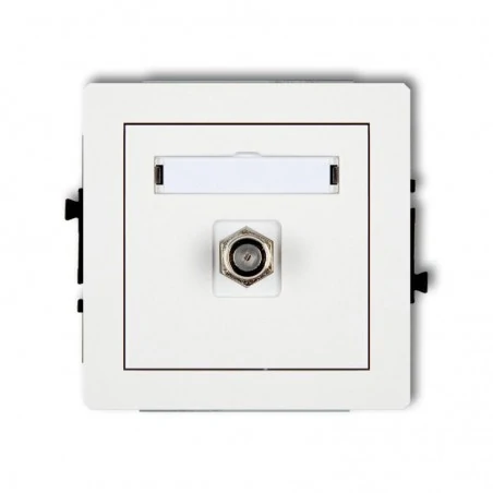 Gniazda-antenowe - gniazdo antenowe  typ f (sat) niklowane karlik deco dgf-1 białe 