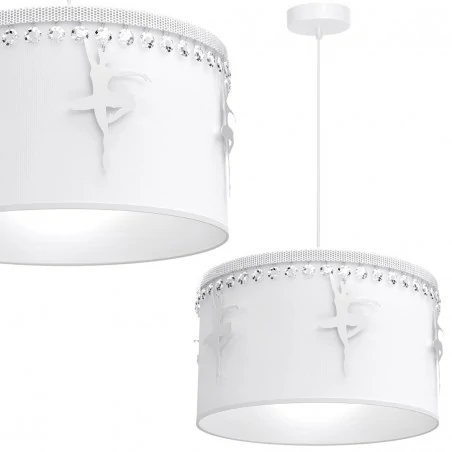 Lampy-sufitowe - lampa wisząca biała z baletnicami 1xe27 baletnica mlp4969 eko-light 