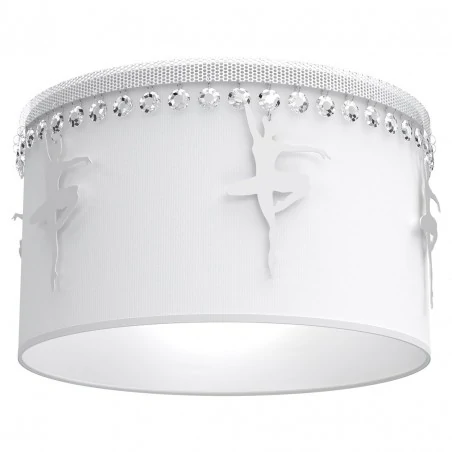 Oswietlenie-do-pokoju-dzieciecego - biała lampa sufitowa baletnice z kryształami 1xe27 60w mlp4970 eko-light 