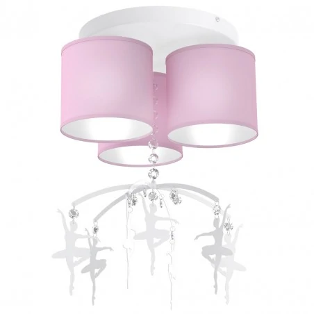 Oswietlenie-do-pokoju-dzieciecego - potrójna lampa sufitowa z baletnicami 3xe27 baletnica mlp4973 eko-light 