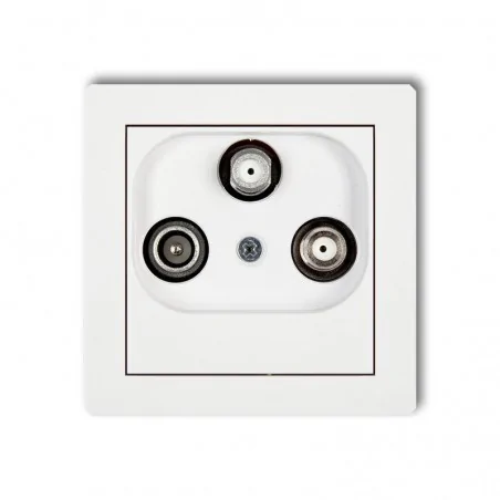 Gniazda-antenowe - białe gniazdo abonenckie 2xsat + tv dgsn deco karlik 