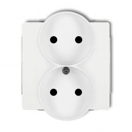 Gniazda-elektryczne - dgpr-2 deco karlik biały kontakt podwójny bez uziemienia 