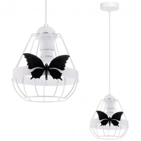 Oswietlenie-do-pokoju-dzieciecego - lampa wisząca do pokoju dziecka z motylem kago e27 eko-light 