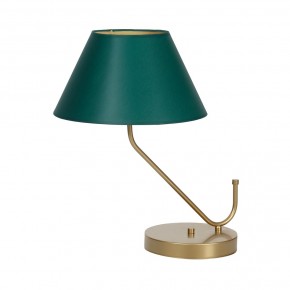 Lampki-nocne - nowoczesna lampka stołowa z zielonym kloszem i złotą podstawą 1xe27 victoria mlp4909 eko-light 