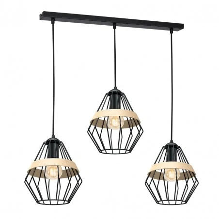 Strona-glowna - lampa wisząca potrójna czarna cliff black 3xe27 mlp5525 eko-light 