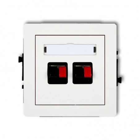 Gniazda-glosnikowe - białe gniazdo głośnikowe podwójne podtynkowe dgg-2 deco karlik 