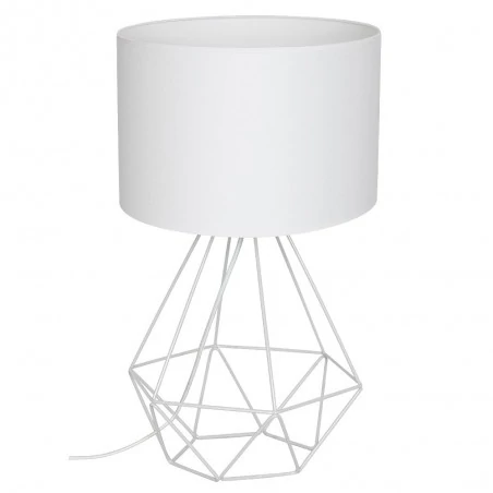 Lampki-biurkowe - lampka nocna loft geometryczna biała basket white 1xe27 eko-light 